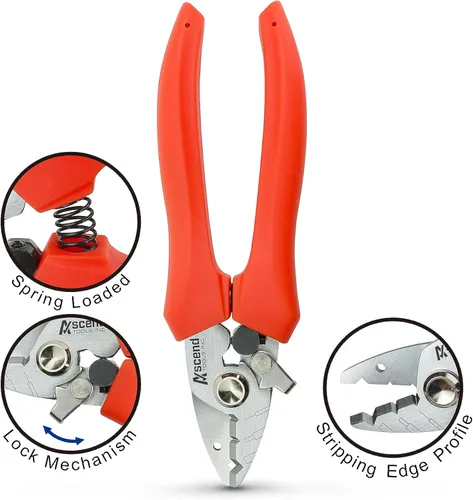 Miniatura 7 de Ascend Tools Pelacables de fibra óptica de tres orificios de 5,5 pulgadas para empalme de cables, preparación de cables, chaqueta de pelado, búfer