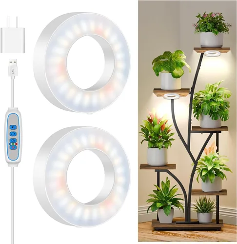 Miniatura 10 de Kullsinss Luces de cultivo de techo de 6 pulgadas para plantas de interior, 168 LED de espectro completo, lámpara de cultivo de plantas Halo debajo