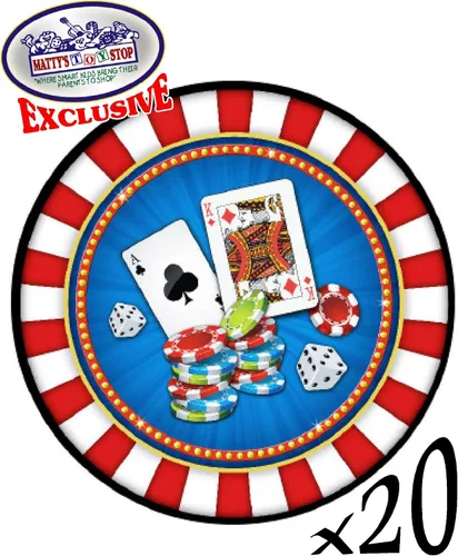 Miniatura 3 de Juego de suministros de fiesta temática de casino de lujo para 20 personas, incluye 20 platos grandes, 20 platos pequeños, 20 servilletas, 20 tazas