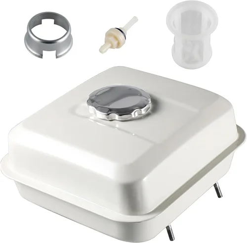 HGC Tanque de combustible para Honda GX160 5.5HP GX200 6.5HP GX140 motor blanco con llave de paso, tapa de gasolina y filtro. Reemplaza
