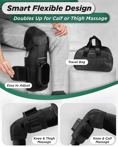 Miniatura 4 de Lunix LX4 - Masajeador de rodilla con calor y compresión, recargable para muslo, pantorrilla y rodilla con terapia de frío o calor, soporte