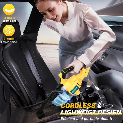 Miniatura 4 de Aspiradora inalámbrica para batería DeWalt de 20 V, aspiradora eléctrica de mano 5 en 1 con potente motor de 400 W, aspiradora de mano portátil