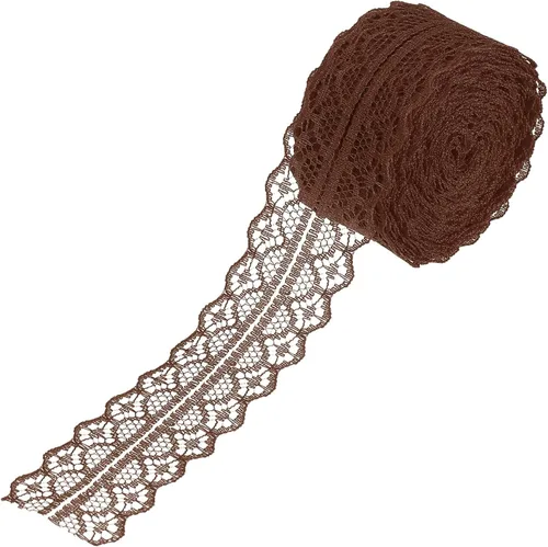 Miniatura 60 de MECCANIXITY 1.2 Inch Wide 15 Yard Lace Ribbon Floral Pattern Beige Lace Trim Ribbon for Gift Wrapping Bouquets, Wedding Decor Sewing Making, and DIY