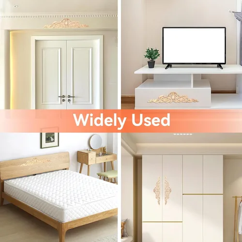 Miniatura 6 de Onlay de madera, apliques de madera sin pintar y onlays para muebles, apliques decorativos de madera, apliques de madera y onlays muebles Onlay