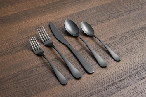 Miniatura 2 de Cambridge Silversmiths Rhiannon Black Satin - Juego de cubiertos de 20 piezas, servicio para 4 Negro