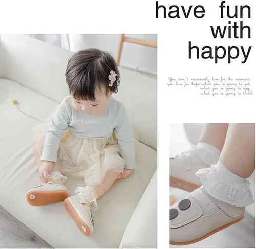 Miniatura 6 de QandSweet Calcetines de encaje para niñas recién nacidas para bebés y niños pequeños