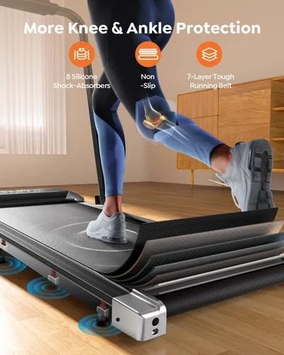 Miniatura 7 de Acezoe Caminadora Walking Pad con Inclinación, 2 en 1 Caminadoras Plegables para Casa Oficina Pequeña, 300lbs Caminadora Portátil Compacta Bajo