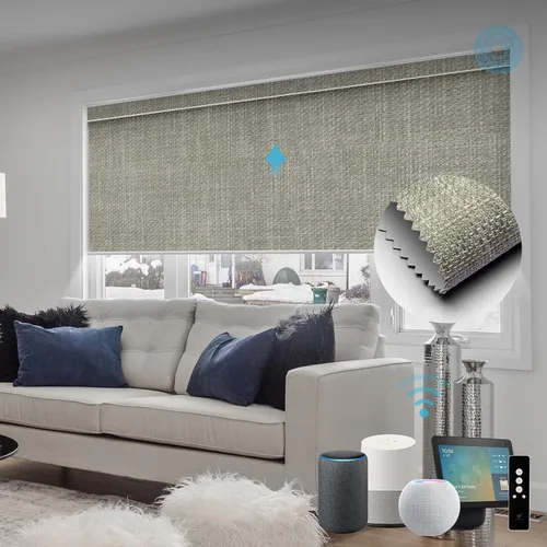 Miniatura 71 de SmartWings Persianas Motorizadas con Sombras para Ventana Control Remoto Funciona con Thread Apple Homekit Z-Wave Alexa 100% Blackout de Doble Cara