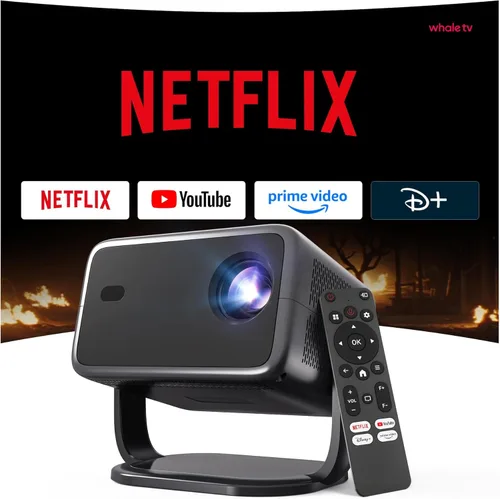 Miniatura 15 de Mini proyector con WiFi 6 y Bluetooth 5.4 Auto Vertical Keystone incorporado Android 14 OS, 1080P 4K compatible portátil 180° proyector giratorio