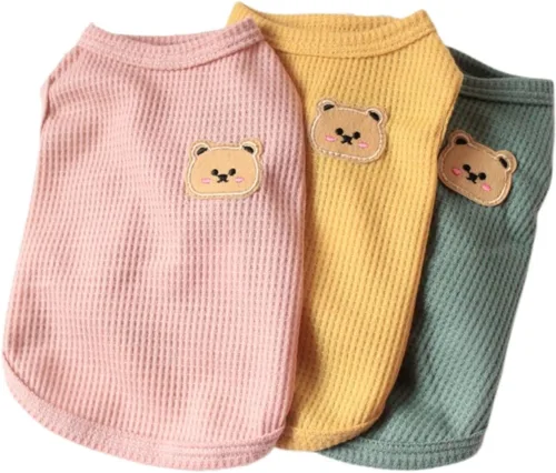 Miniatura 7 de Camisas de algodón para perros y gatos - Chalecos sin mangas suaves, transpirables y elásticos para perros pequeños y medianos