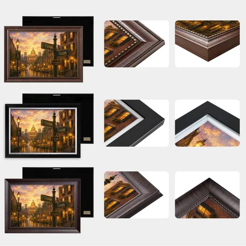 Miniatura 5 de IPIC - Personalized Framed Canvas with Custom Street Sign in Boston Personalized Street Signs with Names, Custom Canvas Print, Boston Sunset