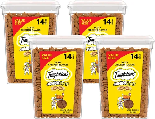 Miniatura 13 de TEMPTATIONS Jumbo Stuff Crunchy and Soft Cat Treats Sabroso sabor a pollo, 5.3 oz (paquete de 10)