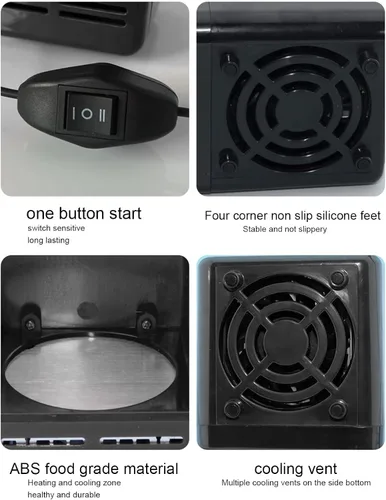 Miniatura 5 de LBEC Refrigerador pequeño, solo USB, pequeño refrigerador portátil USB, potente potencia baja, decibelio para oficina, coche, hogar