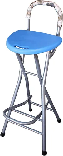 Taburetes plegables portátiles para adultos, taburete plegable de 28 pulgadas, taburetes altos para interiores con asa, taburete de bar de plástico