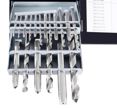 Miniatura 4 de Accusize Industrial Tools Juego de taladro y desbarbe de 18 piezas, H.S.S. métrico, 0001-0052