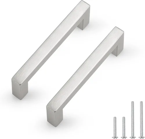 Miniatura 11 de Probrico - Tiradores cuadrados de acero inoxidable para puerta de armario o cajón, color negro, 0.5 pulgadas de ancho