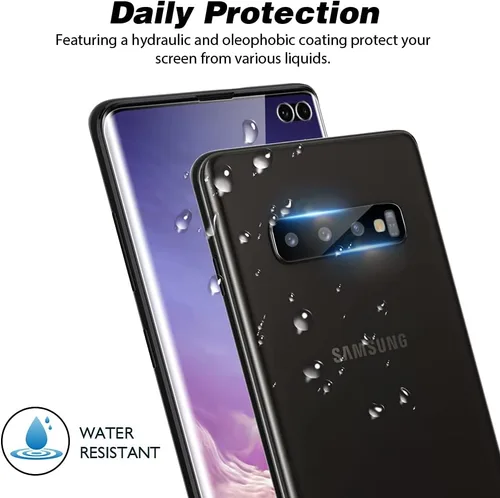 Miniatura 4 de TOCOL Paquete de 2 + 2 protectores de pantalla para Samsung Galaxy S10 Plus, paquete de 2 protectores de pantalla de TPU y 2 protectores de lente