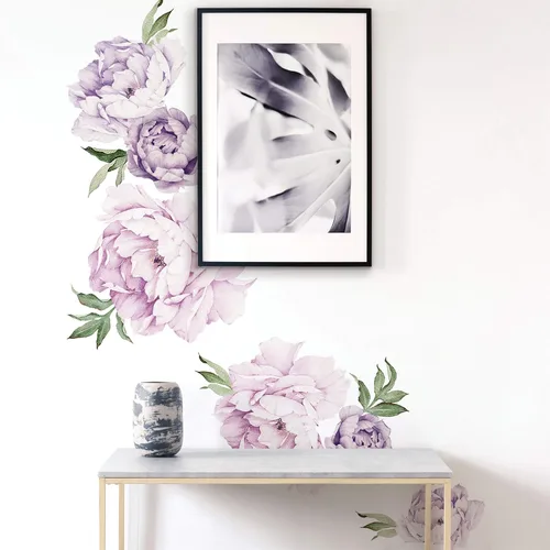 Miniatura 12 de Sticker de pared de flores peonias, de Simple Shapes Rosado(Vintage Pink)