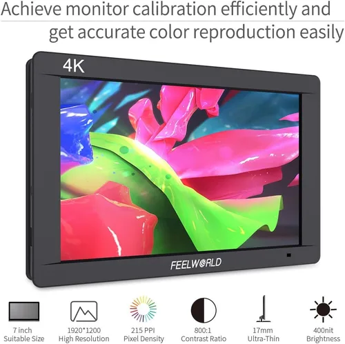 Miniatura 3 de FEELWORLD FW703 7 pulgadas DSLR en cámara monitor de campo 3G SDI 4K HDMI entrada salida salida video asistencia pico enfoque IPS Full HD 1920x1200