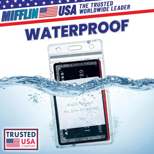 Miniatura 2 de USA - Soporte de plástico impermeable para tarjetas de identificación (transparente, 2.25 x 3.5 pulgadas, paquete de 1000), soporte vertical