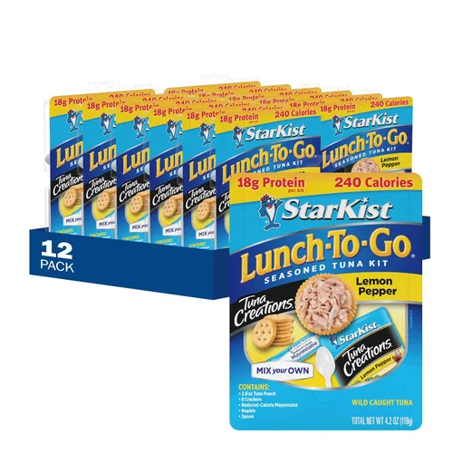 Miniatura 12 de StarKist Lunch-To-Go Mezcla tu propia ensalada de atún, bolsa de atún ligero en trozos, kit de 4.5 onzas, 1 paquete
