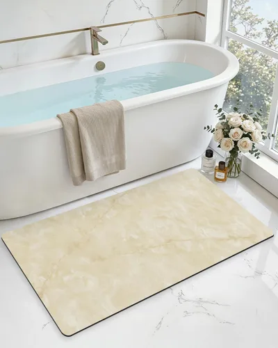 Miniatura 24 de DEXI Alfombra de baño ultra fina, de 16 x 24 pulgadas, antideslizante, para suelo de ducha, absorbente, de secado rápido, de mármol, perfil bajo