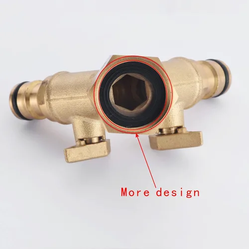 Miniatura 3 de never break NPT3/4 - Válvula desviadora de latón macizo de cobre de dos salidas, conector rápido de grifo de latón resistente de 2 vías, conector