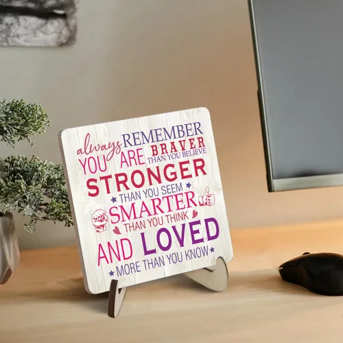 Miniatura 2 de Letrero de escritorio rosa inspirador para mujer, regalo de aliento para mujeres, regalos de animación, placas de madera, letreros motivacionales