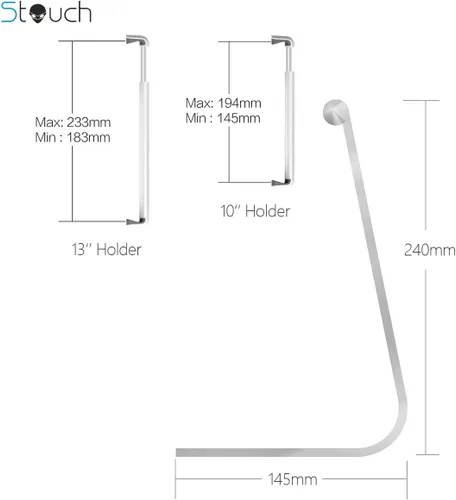 Miniatura 5 de Soporte para tableta, soporte de escritorio de aluminio giratorio de 360°, compatible con Galaxy Tab S8 de 7 a 13 pulgadas, iPad Pro/Air/Mini