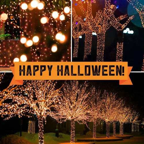 Miniatura 6 de 100 LUCES Naranja Extra-Brillantes con Conectores de Extremo, Luces Decorativas de Halloween, 5.98m, Mini Juego de Luces de Cadena Certificadas UL