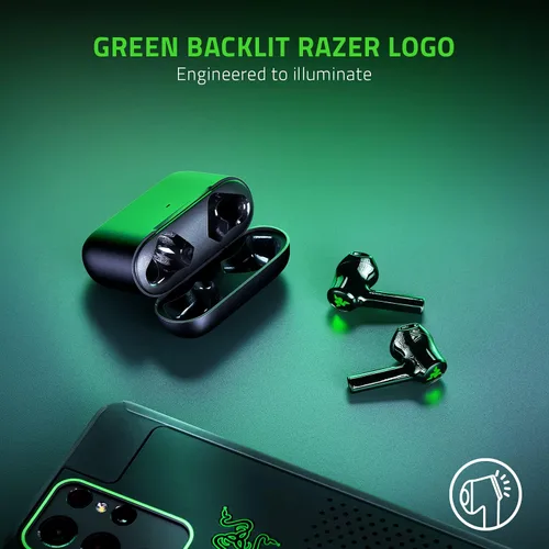 Miniatura 2 de Razer Hammerhead True Wireless X Earbuds: controladores personalizados de 0.512 in - Bluetooth 5.2 con emparejamiento automático - Modo de juego