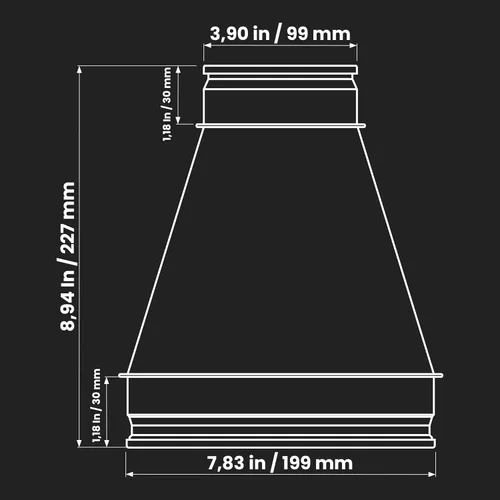 Miniatura 2 de Repa Market Reductor/aumentador de conductos de acero galvanizado de 8 a 4 pulgadas - Adaptador de tubo de ventilación redondo HVAC y sistemas