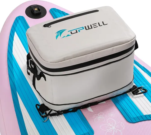 Miniatura 8 de UPWELL Accesorios para tablas de remo – Bolsa impermeable de SUP Cooler Deck Bag, PVC Dry Bag, 30 latas Surf Kayak Cooler Negro