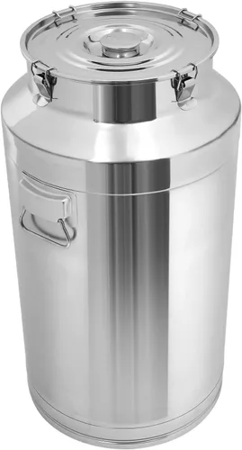 Miniatura 12 de Lata de leche de acero inoxidable de 12L/3.16 galones, jarra de leche resistente, cubo de leche con tapa, barril de fermentación comercial