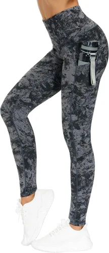Miniatura 5 de The Gym People - Pantalones deportivos gruesos de tiro alto, con bolsillos y control de abdomen, leggings para entrenar, correr, hacer yoga