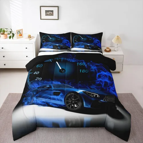 Miniatura 21 de Erosebridal Juego de edredón de murciélago tamaño Queen para niños y niñas, juego de ropa de cama con degradado de arco iris, juego de edredón Multi
