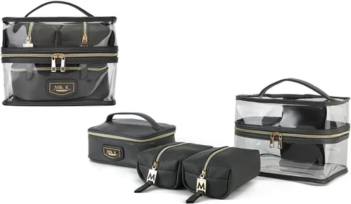 Miniatura 20 de MKF 4PCS elegante bolsa de cosméticos portátil maquillaje viaje organizador caso, Emma Fucsia