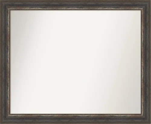 Miniatura 216 de Amanti Art Espejo de baño marrón para sobre el fregadero, 25 x 25 pulgadas, hecho a medida, espejo de tocador cuadrado marrón medio, marco de madera