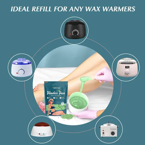 Miniatura 4 de Perlas de cera dura para depilación, 1 libra de cera dura para piel sensible con extracto de aloe vera, formulada para pelos finos, cera corporal
