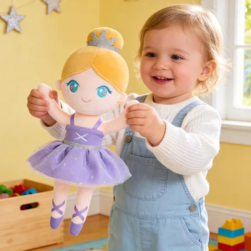 Miniatura 9 de Gloveleya Muñeca bebé niña regalo bailarina felpa suave muñeca púrpura claro Ballet Púrpura01