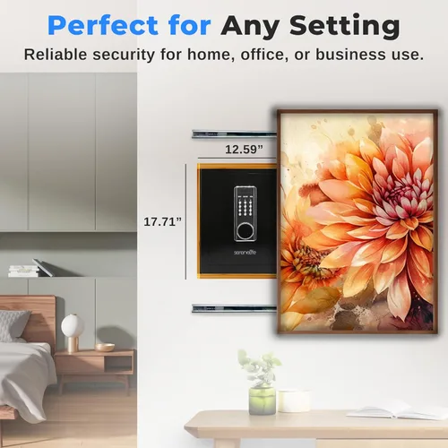 Miniatura 3 de SereneLife Caja fuerte digital electrónica grande Diseño duradero de 1.38 pies cúbicos, teclado fácil de usar, sistema de alarma, ojo de cerradura