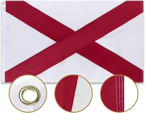 Miniatura 9 de Bandera del Estado de Alabama FLAGBURG de 12 x 18 pies, bandera grande impresa con ojales de latón de alta calidad para exteriores, bandera