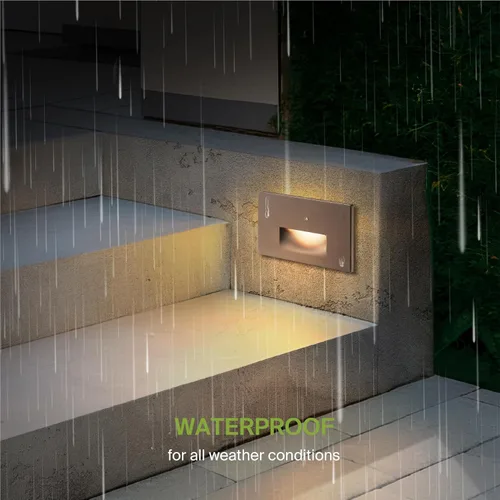 Miniatura 6 de ASD Luminaria LED empotrada para escalones, iluminación de pasarela al aire libre de atardecer a amanecer 3CCT, fotocélula, resistente al agua