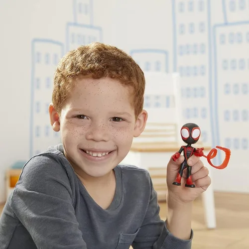 Miniatura 6 de Spidey and his Amazing Friends Marvel Miles Morales Hero figura de acción, juguete de 4 pulgadas, 1 accesorio, regalos de cumpleaños para niños, a