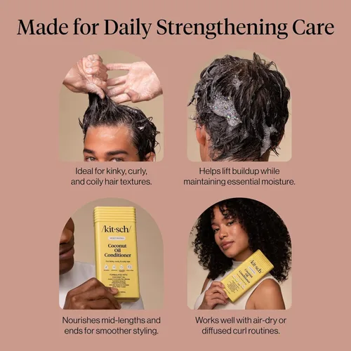 Miniatura 6 de Kitsch Moisturizing Coconut Oil Liquid Conditioner for Women & Men – Coconut Oil Hair Conditioner for Kinky, Curly & Coily Hair – Deep Moisture