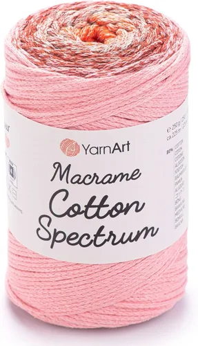 YarnArt Macrame Cotton Spectrum – Cordón multicolor de algodón 80% – 8.8 oz (250g), 246 yardas (225m) – Cuerda colorida para nudos, tejido, 1319