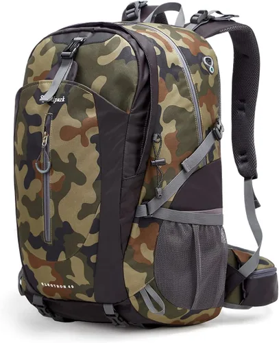 SPEEDPARK Mochila de Senderismo 40L Impermeable Mochila de Día de Senderismo con Cubierta para Lluvia, Mochilas de Viaje de Trekking al Aire Libre