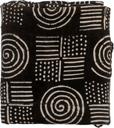 Miniatura 9 de The Bead Chest Tela de barro Bogolan Mali color negro ébano – Tejido africano hecho a mano de África Occidental – 40 x 64 pulgadas – Ideal