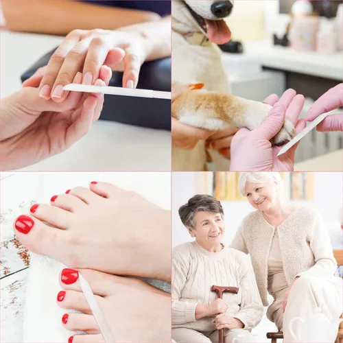 Miniatura 3 de Sibba Empujador de cutículas de vidrio, herramienta removedor de cutículas de doble cara, barra de manicura, superficie abrasiva profesional