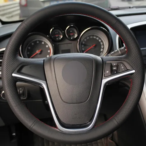 Miniatura 2 de Fit for Vauxhall Zafira (C) 2011-2016,Car Steering Wheel Cover,Car Black Steering Wheel Cover,Car Hand-Sewn Steering Wheel Cover